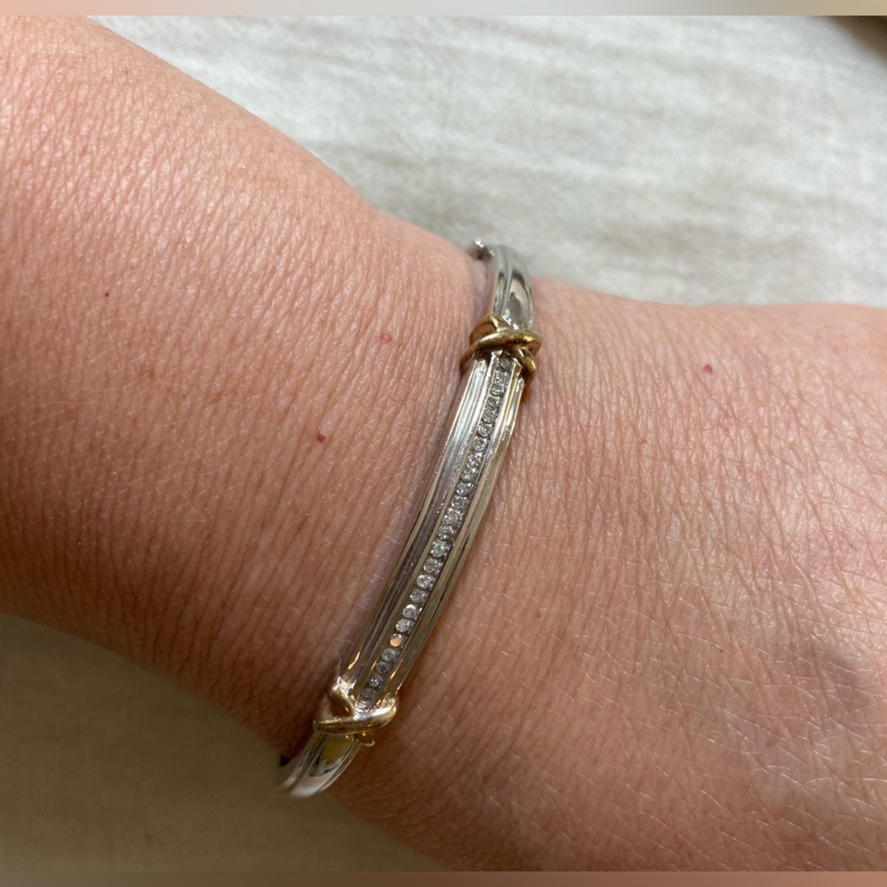 Diamonds 1/5ctw Sterling Silver 925 Spring‎ Hinged Bracelet Safety Clasp X - Picture 7 of 14